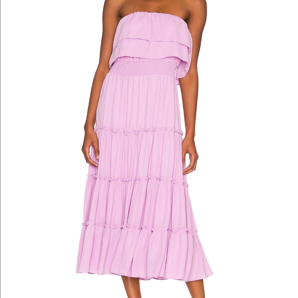 1. State strapless midi dress - violet